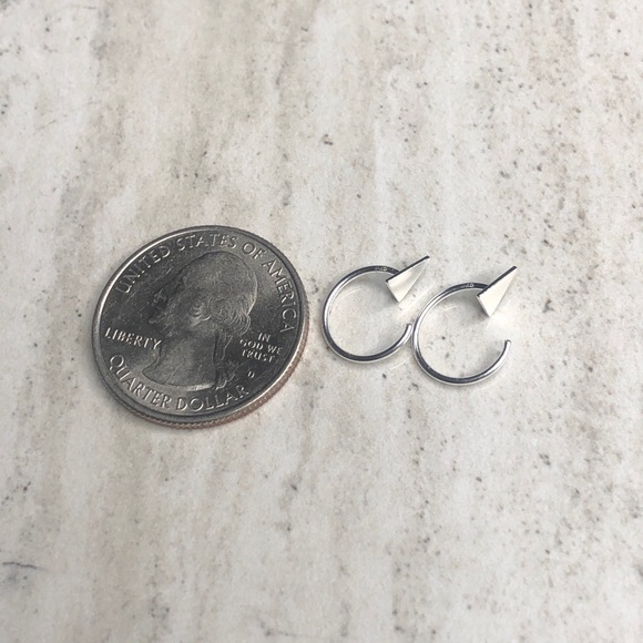 925 Sterling Silver Triangle Ear Hugger Earrings - Picture 10 of 16